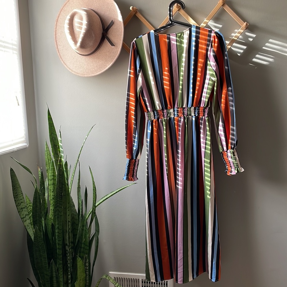 Lulu's Exclusive- Idem Ditto Button Down Striped Midi Dress - Picture 7 of 7